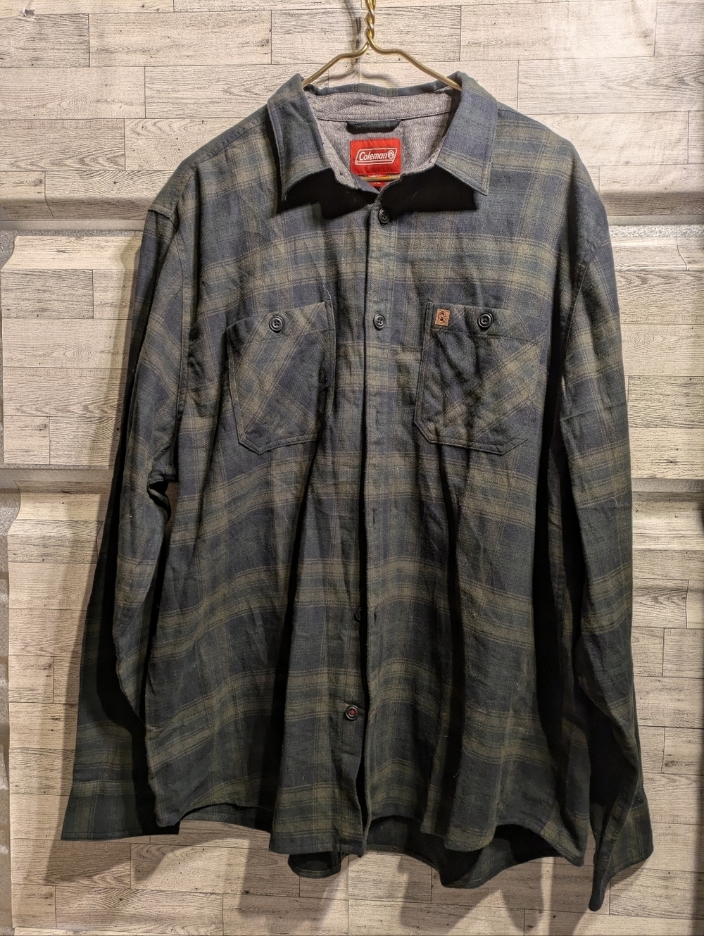Coleman Blue Green Plaid Work Shirt